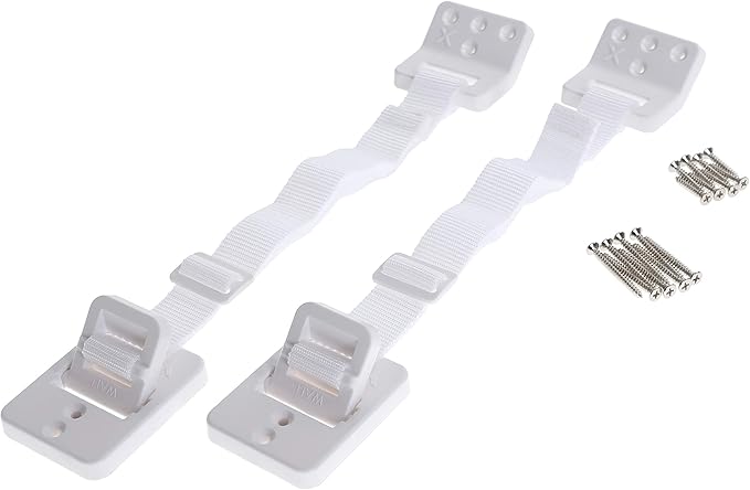Dreambaby Hinged Anti-Tip Furniture Anchors, White