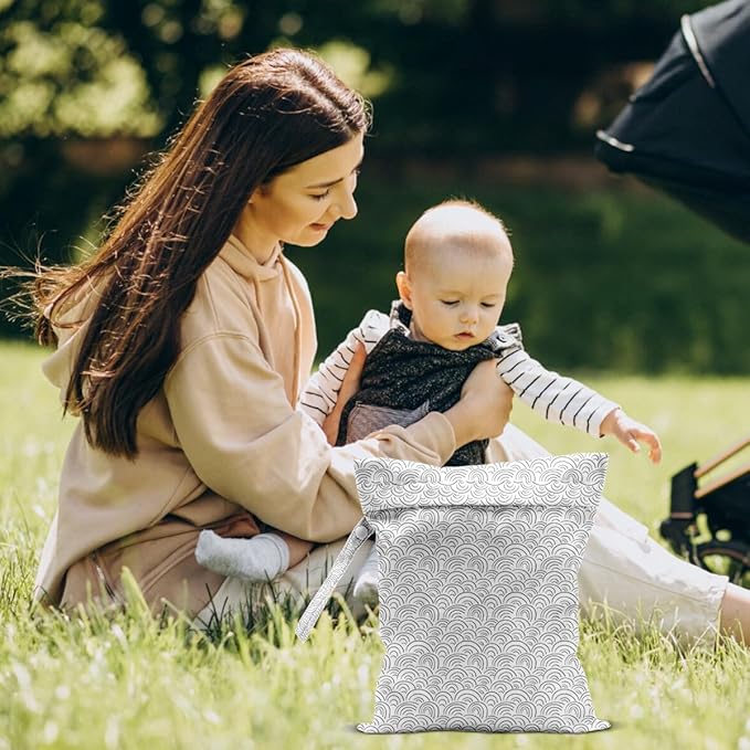 Bohemia Wet Laundry Dry Bags for Diaper Waterproof Swimsuit Washable Reusable Bag for Beach Diapers Dirty Yoga Gym Clothes Plant Gifts for Men Women Friend