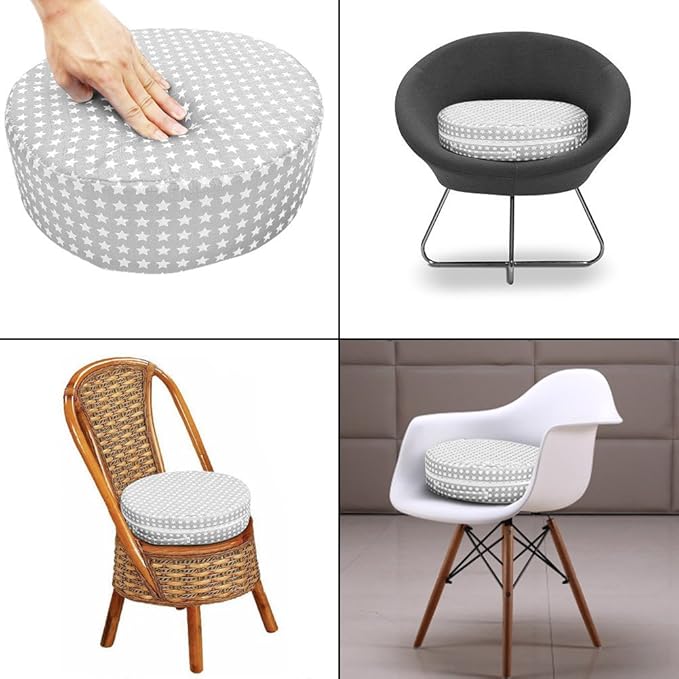 Zicac Kids' Anti-Slip Chair Seat Cushion - High Chair Dining Seat Pad Dismountable Round Booster Seat Cushion (Gray)