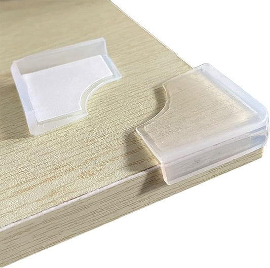 Food-Graded Silicone Clear Thin Corner Protectors, Baby Proofing Table Edge Guards, Pre-Tapep Adhesive Soft for Kids Child Safety Proof, Cabinets Counter Furniture Bumpers (8, 1/5x4/5 in (Width))