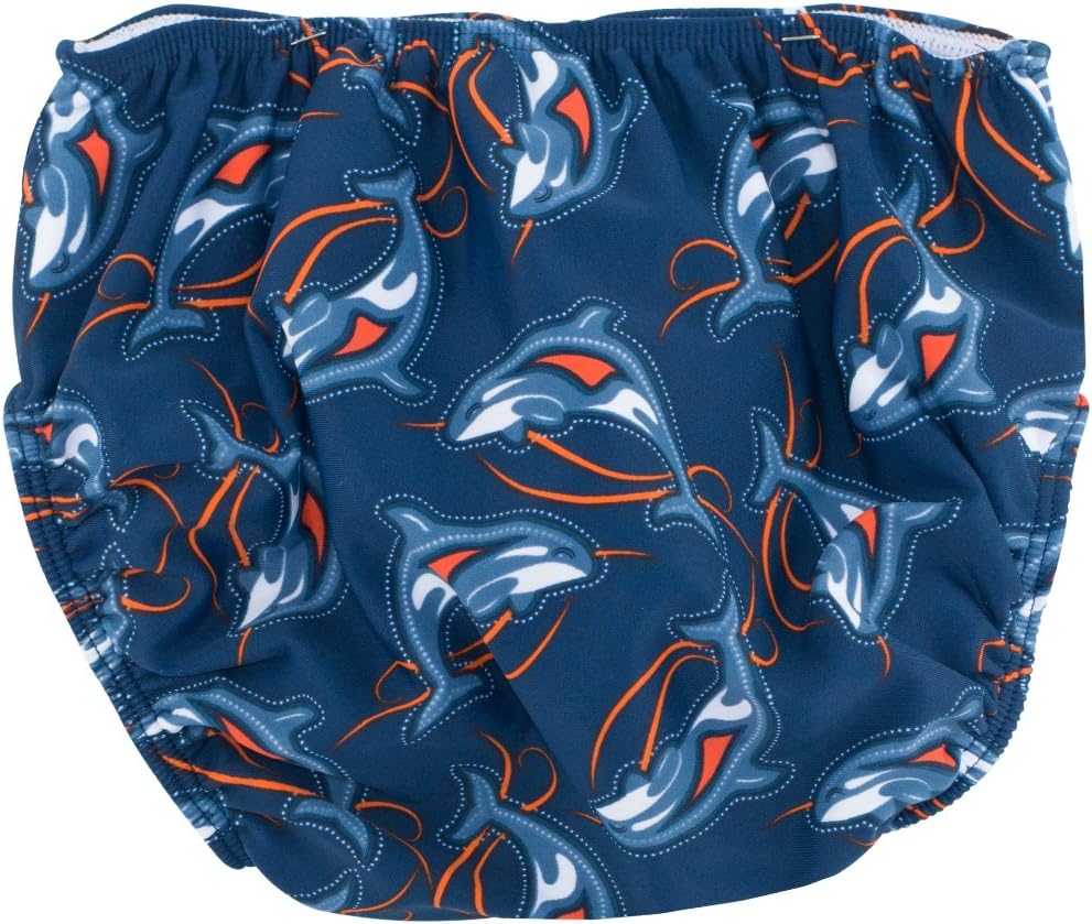 SunBusters Boy's Reusable Swim Diapers, Smoky Orca, Small