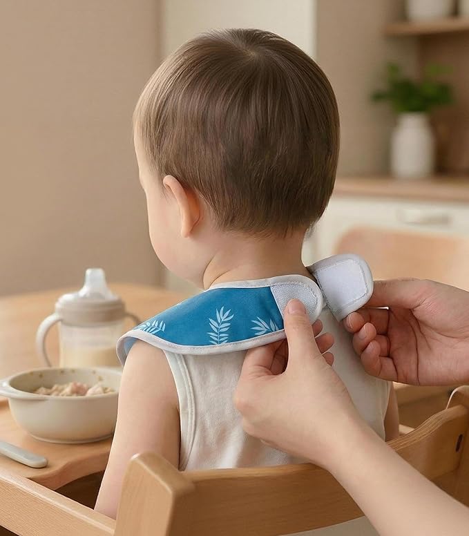 3-Pack Waterproof Baby Bibs for Eating - Mess Proof Lightweight Toddler Feeding Bibs with Large Food Catcher, Food-Grade Baby Eating Essentials, Easy to Put On & Clean(Blue Dinosaur)