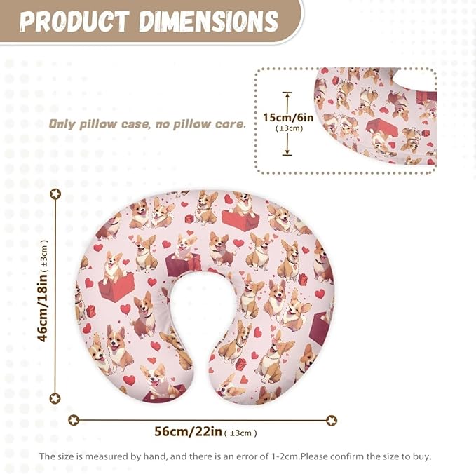 ZOUTAIRONG Floral Cattle Nursing Pillowcase Nursing Pillow Cover for Baby Girl Boy Breast Feeding Pillowcases Soft Washable Newborn U-Shaped Breastfeeding Pillow Covers Cushion Cover