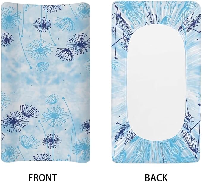 Dandelion Changing Pad Covers, Ultra Soft Baby Diaper Change Table Non Slip Contoured Pad Covers for Baby Boys Girls