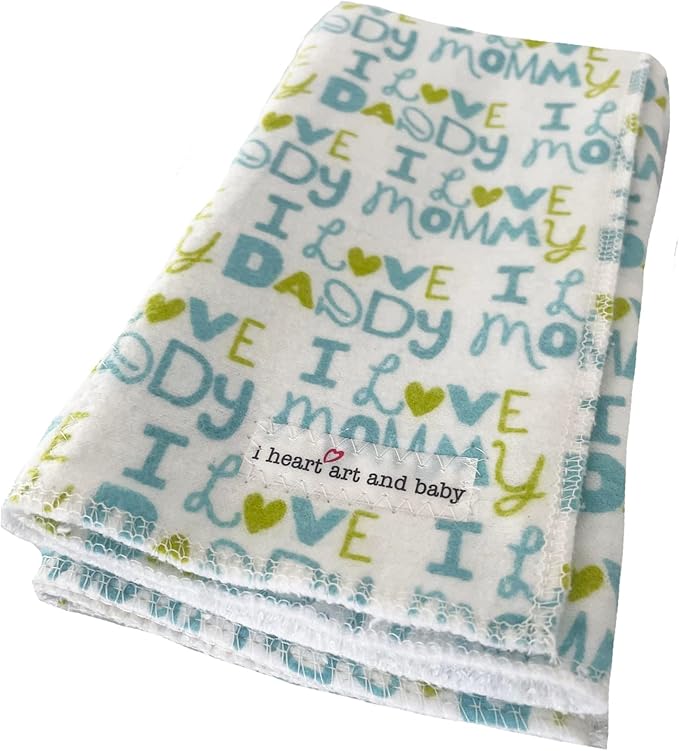 Infant Burping Cloth, Burp Cloths for Baby Boy or Girl, Soft and Absorbent - Cotton Reusable Spit Up Rags, XLarge, 1 Count (Love)