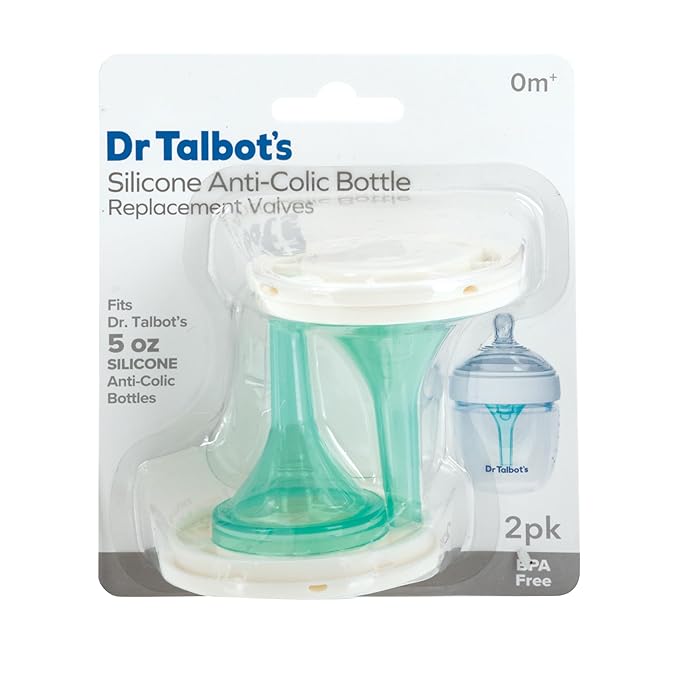 Dr. Talbot's Silicone Anti-Colic Bottle Replacement Valves - 5 oz Anti Colic Baby Bottle - Feeding Supplies for Newborn - (2-Pack) Replacement Venting System