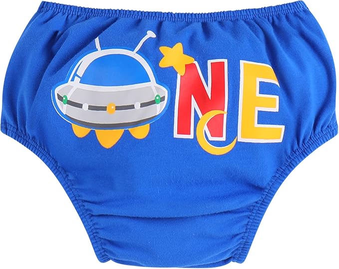 IMEKIS Baby Boys 1st Birthday Diaper Covers Wild One Dinosaur Space Shorts Cake Smash Photo Shoot Bloomers Casual Pants