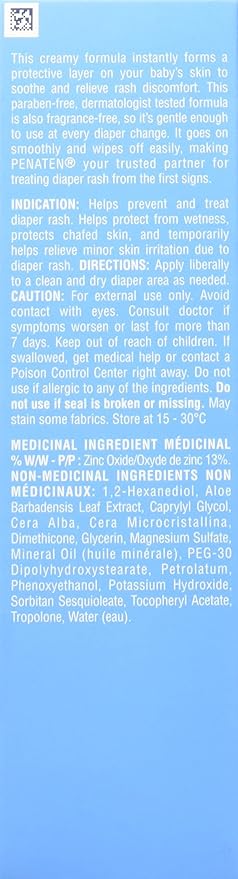 Penaten Medicated Creamy Diaper Rash Treatment, 113g