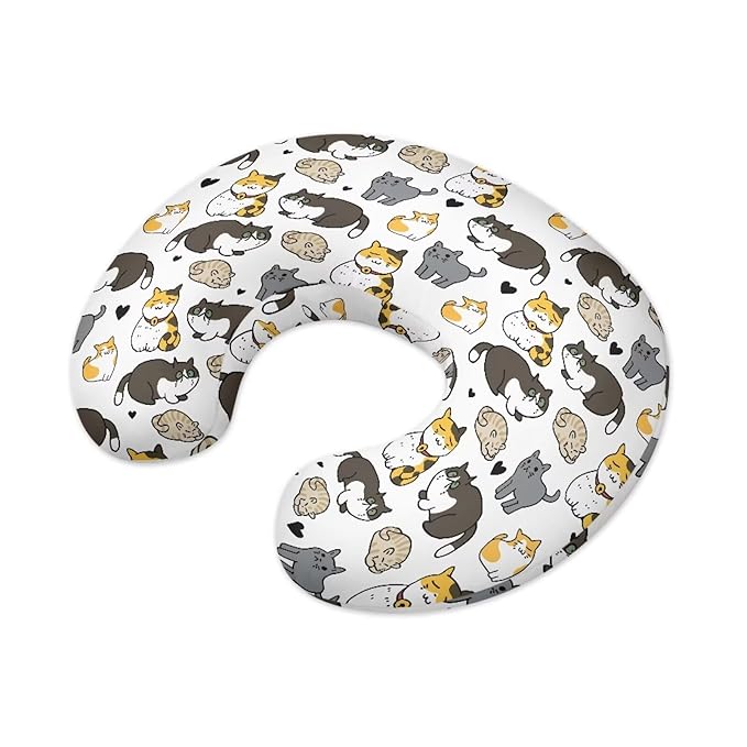 Cats Nursing Pillow Cover for Baby Boy Girl Breastfeeding Nursing Pillow Slipcovers Super Soft Not Easy to Fade and Pilling