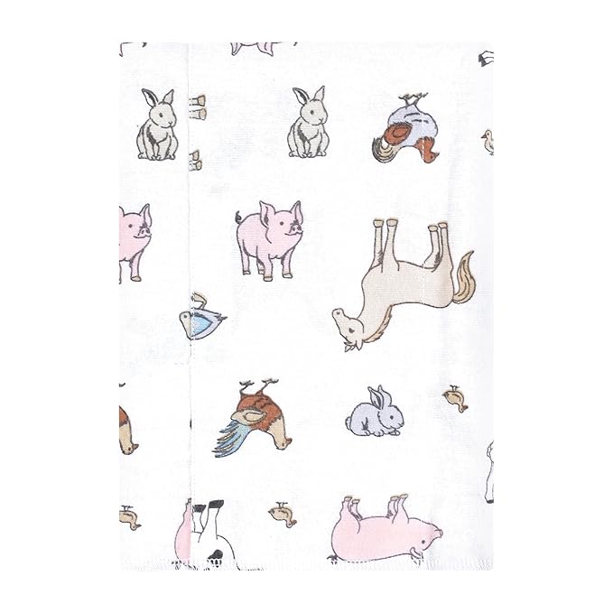 Hudson Baby Unisex Baby Cotton Flannel Burp Cloths, Farm World, One Size