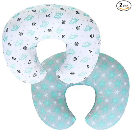 Biloban Nursing Pillow Cover 2 Pack for Breastfeeding Pillow, Ultra Soft and Cozy Nursing Slipcovers, Snug Fits Boppy Pillow, Perfect Choice for Mom