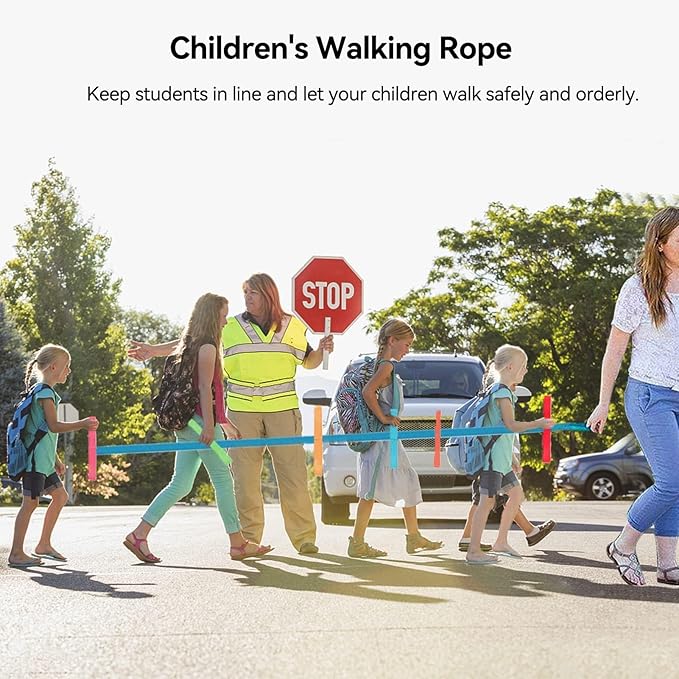 Walking Rope for Preschool, Antilost Children Line Ropes Adjustable Colorful Handles Line up Crossing Rope School Supplies for 12 Children 2 Teachers, Preschool & Daycare