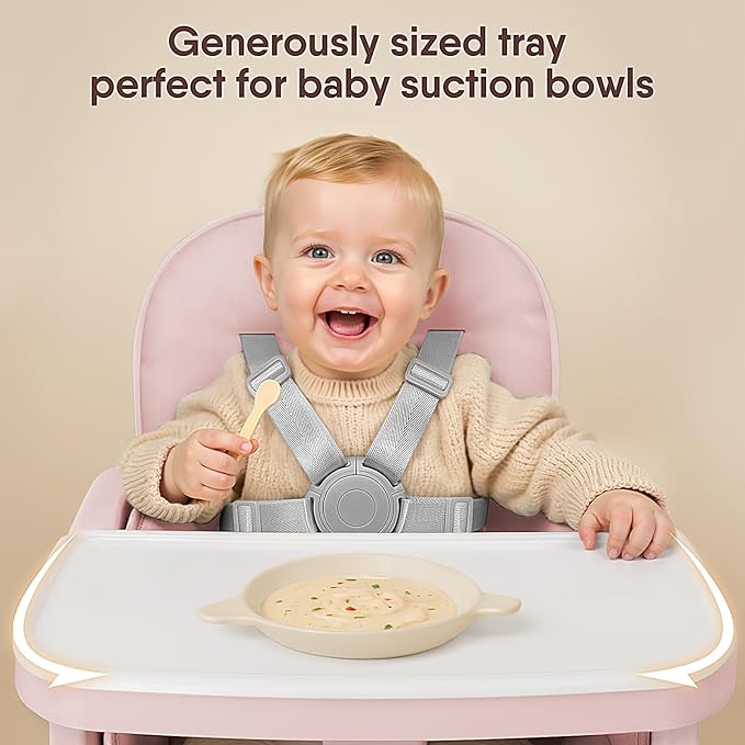 Obee Odee 3-in-1 Portable Baby High Chair for Babies and Toddlers, Convertible Easy Clean Infant Foldable Highchair with Adjustable Legs & Dishwasher Safe Tray, Pink