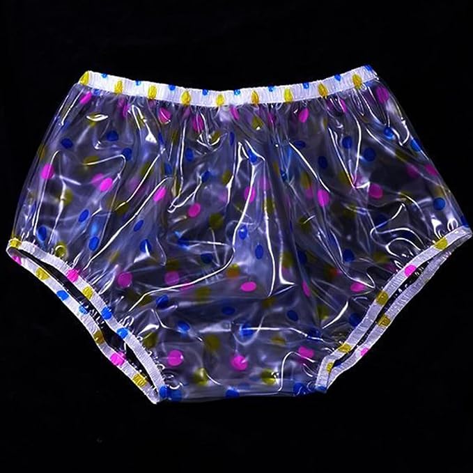 Waterproof Pull-On Unisex Incontinence Plastic Pants Cover Pant.Adult Diaper Cover,Soft-Light-Durable-Leakproof-Washable PVC. Wear with Diaper, Guard Or Pad, Medium, Clear