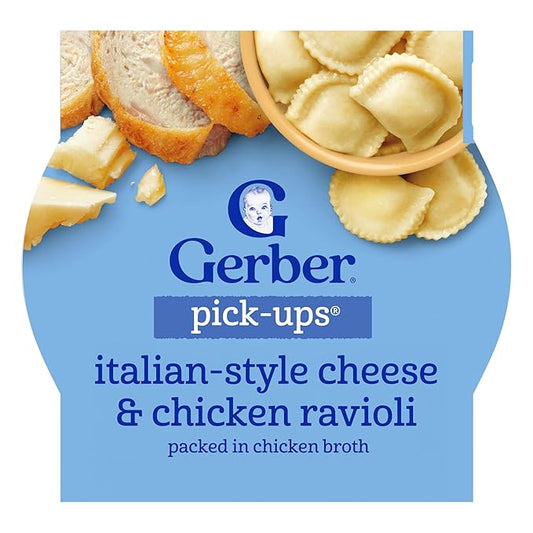 Gerber Toddler Food, Italian-Style Cheese & Chicken Ravioli Pick-Ups, 8PK