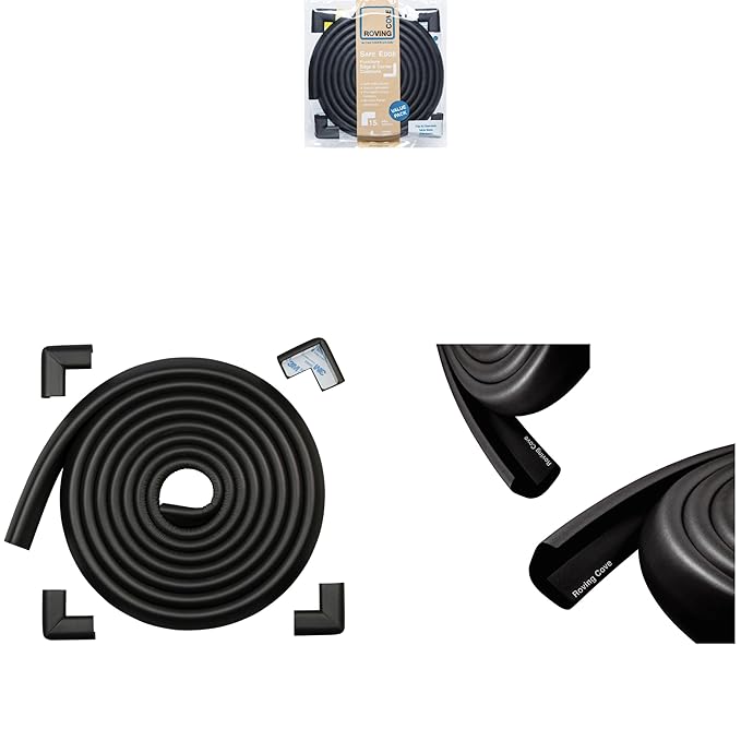 27ft Edge 4 Corners - Bundle & Save - RovingCove HeftyFit Edge Corner Guards, Onyx Black