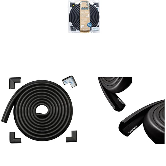 27ft Edge 4 Corners - Bundle & Save - RovingCove HeftyFit Edge Corner Guards, Onyx Black