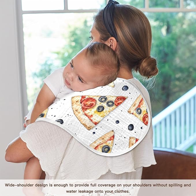 vvfelixl Margherita Pizza Burp Cloths for Baby Boy Girls Baby Washcloths Burp Rags 1 Pack