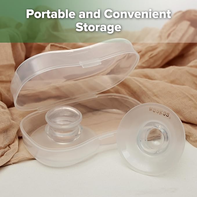 haakaa Silicone Nipple Correctors for Flat, Short or Inverted Nipples, Inverted Nipple Corrector for Breastfeeding with Storage Case, M