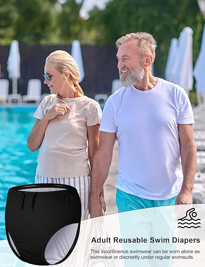 Adult Reusable Swim Diapers for Incontinence Special Needs Swimwear Waterproof Leakproof Cloth Diaper Covers Unisex