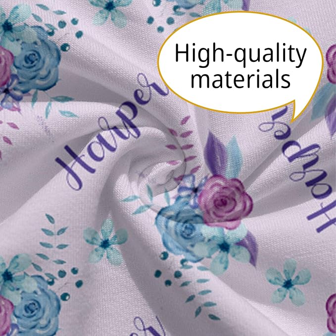 Customizable Flowers Baby Nursing Pillow Cover - Add Your Baby's Name, Ultra-Soft Stretch Fabric, Fits Standard Nursing Pillows, Ideal for Baby Showers Style 12