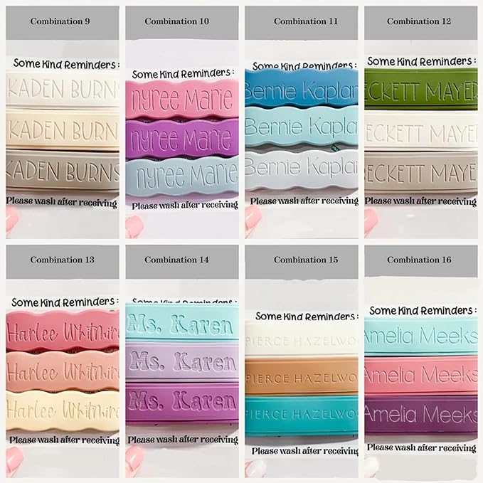 Personalized Baby Bottle Labels for Daycare School Summer Camp Customized Children's Water Bottle Name Bands Custom Engraved Reusable Silicone Cup Bands Labels Waterproof 3 Piece Combo Pack