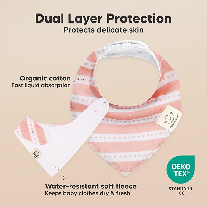 KeaBabies 8-Pack Organic Baby Bandana Bibs for Girls - Super Absorbent Triangle Baby Bibs for Drooling and Teething Infant, 100% Cotton Extra Soft for Newborn, Infant 0-36 Months (Sweet Charm)