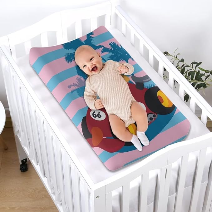Carton Dog Driver Change Pad Covers Stain Resistant Baby Diaper Change Table Covers Universal for Most Change Pad Machine Washable