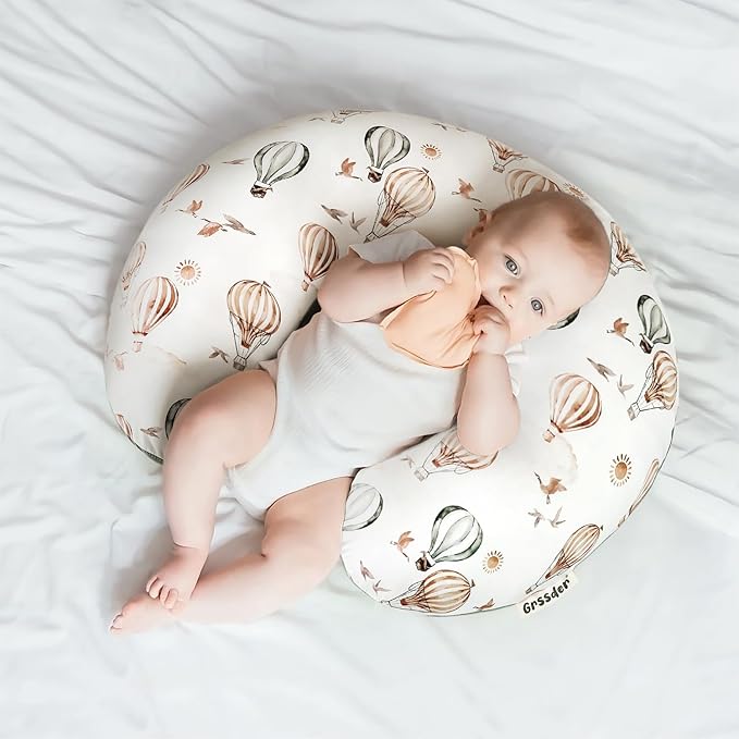 GRSSDER Nursing Pillow Cover Stretchy Minky Removable Nursing Covers for Breastfeeding Pillows, Ultra Soft Comfortable Slipcover for Boy and Girls, Balloon