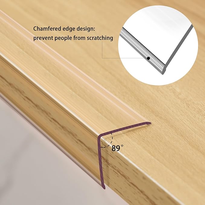 Trimold Clear Peel and Stick L Molding Corner Guards with 90° Angle for Wall Door Frame Cabinet Baseboard Protection and Decoration, 2.9ft x 1.2in (3Pcs)