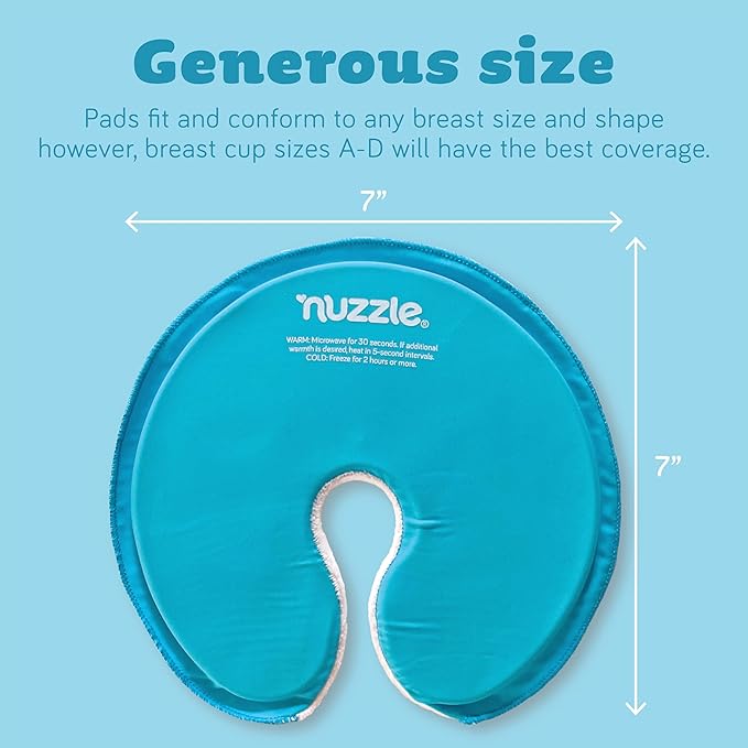 Breast Ice Packs for Breastfeeding - Hot & Cold Therapy Pads for Nursing & Clogged Milk Ducts, Mastitis & Engorgement – Boob Surgery Recovery – Soft Dual-Sided Gel Pads – 2 Pack