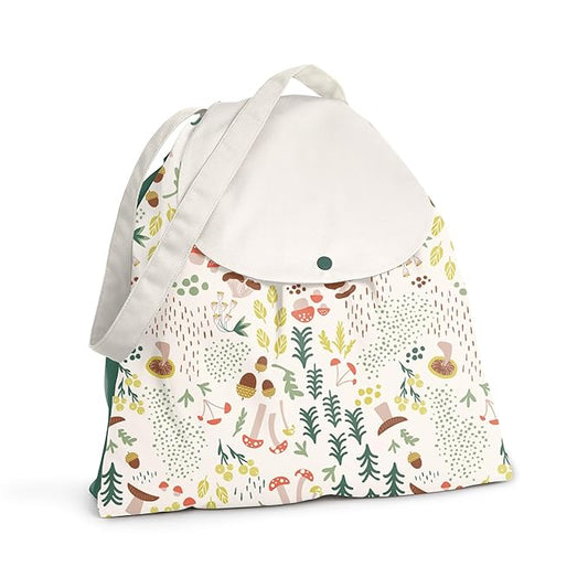 Esembly Day Bag – Reusable Wet and Dry Bag Made From Recycled Fabric With Dual Waterproof Compartments for Cloth Diapers, Swimsuits, Toiletries, and Snacks - Fantastic Fungi