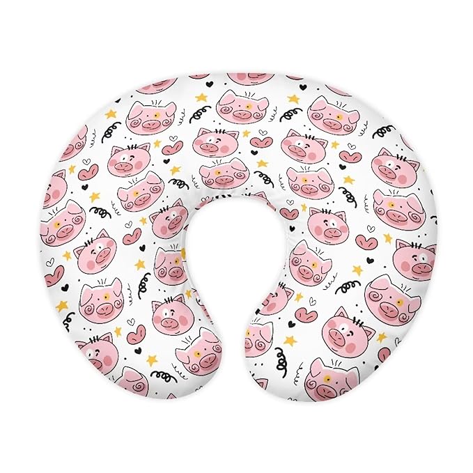 Cute Pigs Nursing Pillow Cover for Baby Boys & Girl Nursing Pillow Slipcovers for Breastfeeding Moms Fits The Original Support Pillow for Breastfeeding and Bottle Feeding