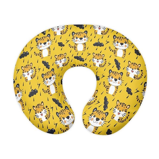 Cute Tiger Pillow Cover for Infant Snug Stretchy Nursing Pillow Case for Bottle Feeding, Breathable Easy to Clean (22"x18"x6")