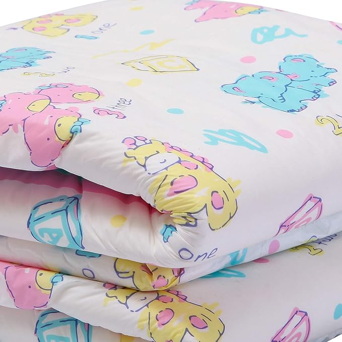 Littleforbig Adult Printed Diaper 2 Pieces - Vintage Baby Pattern (Large 36″-46″)