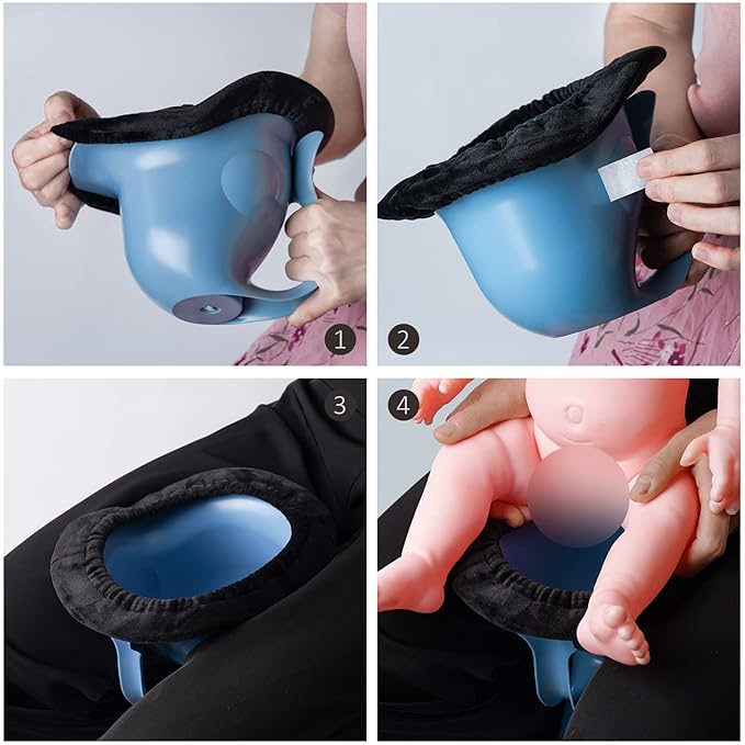 Potty for Newborn Baby Potty Training; for Diaper Free Baby Elimination Communication Indoor & Outdoor; Attractive Fish Shape (Blue)