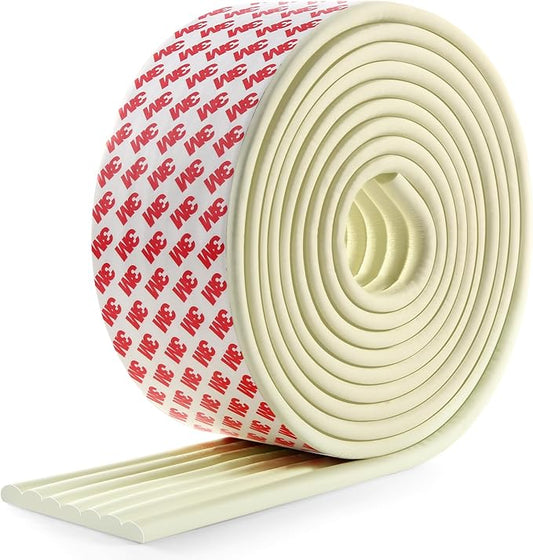 Upgraded Baby Proofing Edge Corner Protector,16.4ft Edge Guards Padding with 3M Adhesive, Extra-Wide Soft Rubber Foam Padding, Furniture, Sharp Edge Safety Corner Edge Bumper Guard-Cream