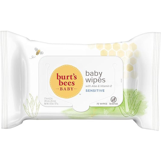 Burt's Bees Baby 20792850004157 Chlorine-Free Wipes, Unscented Natural Baby Wipes - 72 Wipes, Multi