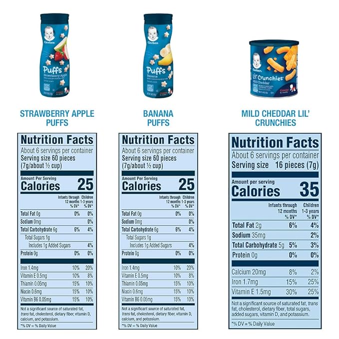 Gerber Snacks for Baby Variety Pack (Set of 9) and Value Pack, Lil Crunchies (Pack of 8)