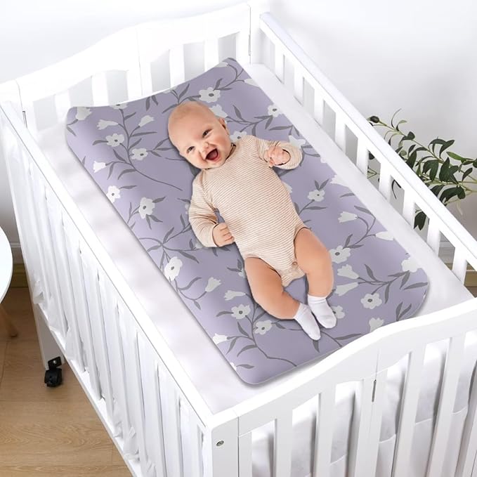 Wild Flower Changing Pad Cover for Baby Girls Boys Comfort Diaper Change Table Pad Covers Soft Changing Pad Sheets