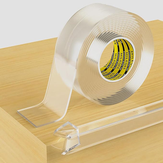 Clear Edge Protector Strip, 1.57in x 9.84FT, Sharp Edge Wrap Cover Tape, Self Adhesive Protective Bumper Guards for Cabinet Door Desk Glass Table Bed Furniture, Kitchen Countertop, Waterproof