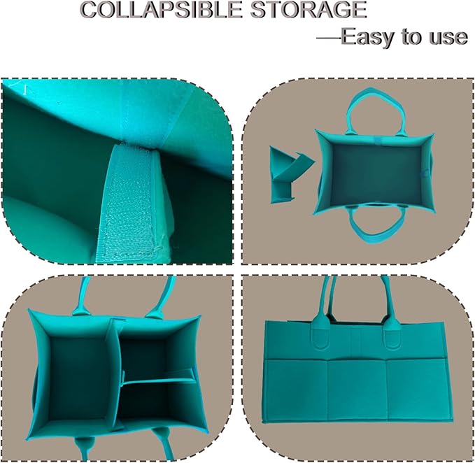 Baby Diaper Caddy is a versatile baby basket designed for nursery storage, car organization, and as a thoughtful gift for baby showers. Perfect for storing diapers and baby wipes. (Turquoise)