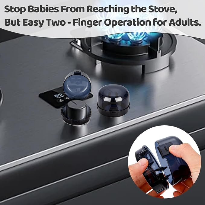 Stove Knob Safety Covers, 6 Pack Heat Resistant Gas Stove Knob Locks Covers, Oven Knob Covers for Child Safety, Stove Handle Gas Burner Covers for Kids Pets, Baby Child Proof Stove Knob Safety Cover