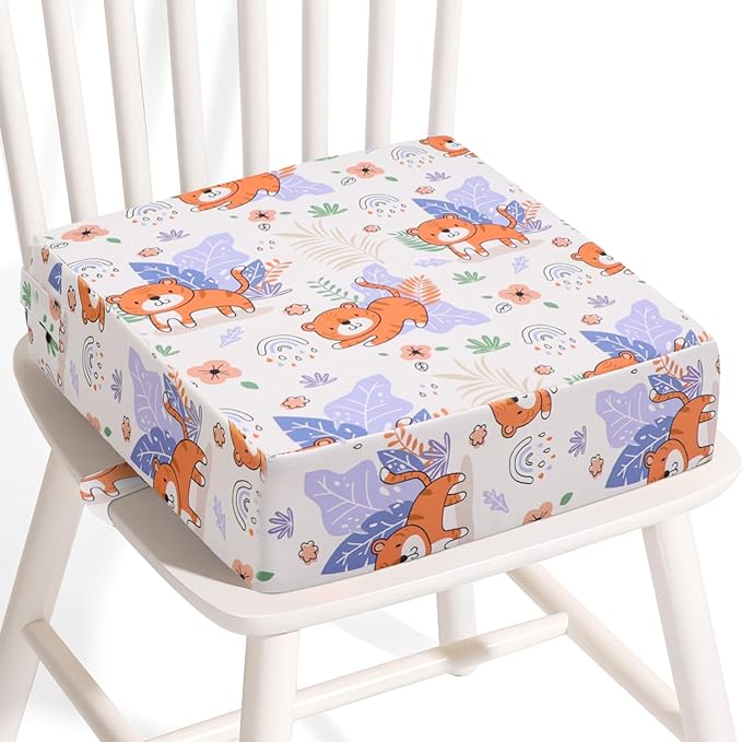 Booster Seat for Kitchen Chair - Strong Support Toddler Booster Seat for Dining Table, Portable Booster Chair with Adjustable Elasticity Straps for Toddlers Eating Travel Home