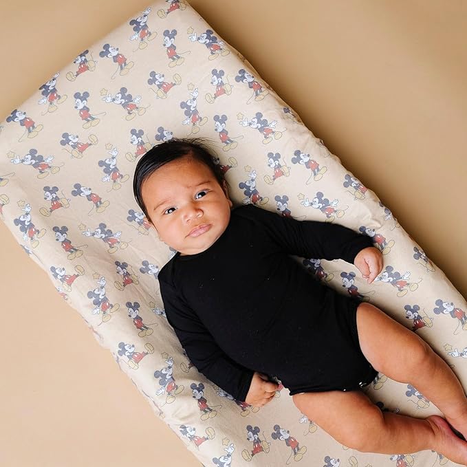 Premium Knit Diaper Changing Pad Cover Mickey Mouse by Copper Pearl