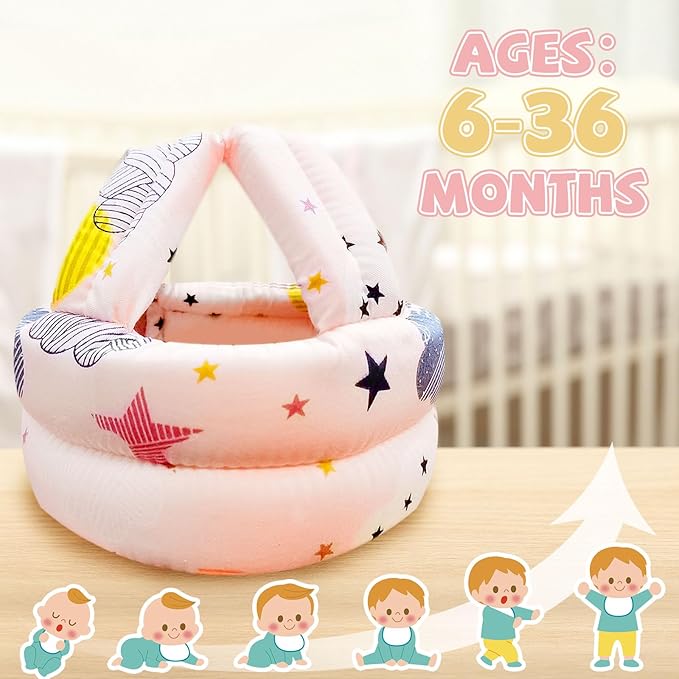 Baby Helmet for Crawling Walking,Head Protector for Infant No Bumps Soft Cushion Toddler Safety Headguard Adjustable Protective Cap