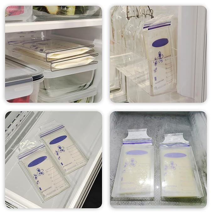 6-Pack Freeze Flat Breast Milk Storage Bag |Breastmilk Freezer Flattener Kit Make Mother's Milk Bags Organizer Even to Save Refrigerator Space | Fit 3 4 5 6oz, 6.3"x3.66"x0.78"in