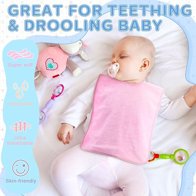 Hercicy Full Coverage Pullover Toddler Baby Bibs Terry Cloth Bibs with Snap Button for 0-4 Years Unisex Feeding Drooling