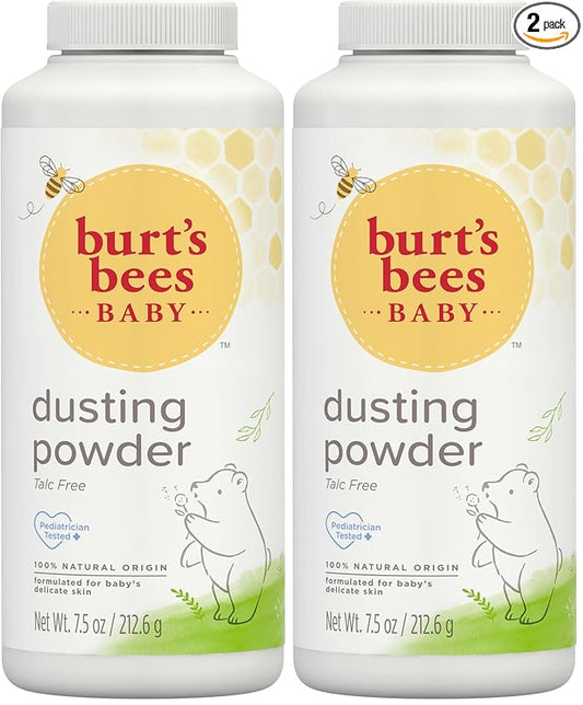 Burt's Bees Baby Dusting Powder,100% Natural Origin Baby Powder Talc-Free,7.5 oz. Bottle,(Pack of 2)