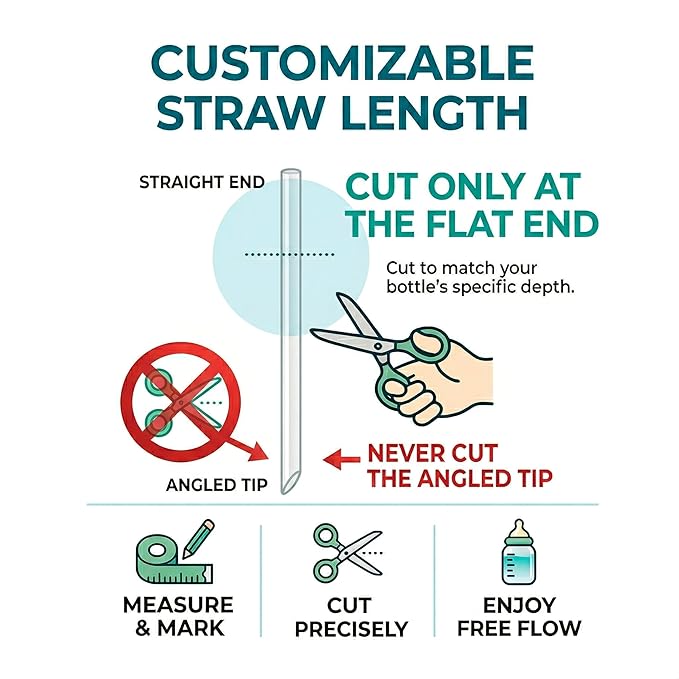 Flip Top Straw Lid for Lansinoh, Pigeon and Evenflow Wide Neck Baby Bottles, 2-Count, Cleaning Brush, Food Grade Silicone, BPA-Free, Spill and Leak Proof, Converts to Straw Bottle, 6+ Months